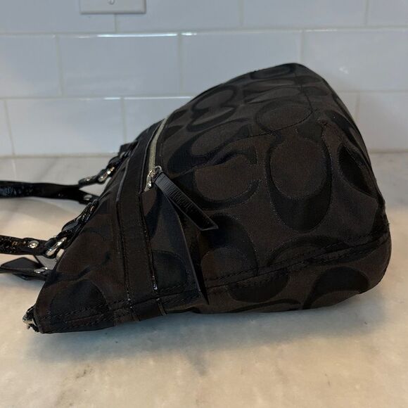 Coach Bag Purse Handbag Pocketbook Y2K Poppy Lurex Signature Logo Sateen Tote - Picture 10 of 16